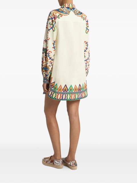 ETRO paisley-print mini dress - White