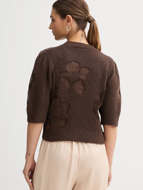 United Colors of Benetton sweter z dodatkiem wełny damski kolor brązowy lekki 18L4E10EV