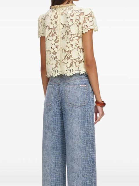 Self-Portrait lace embroidered top - Yellow - zdjęcie produktu nr 2