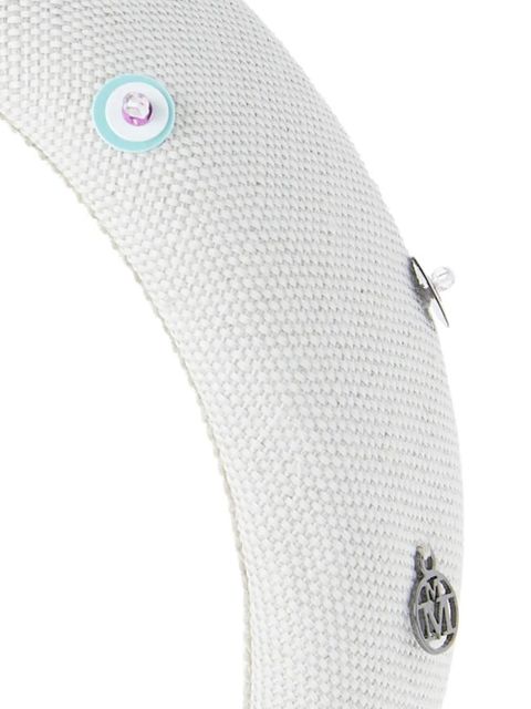 Maison Michel Miwa 3D bead-embellished headband - White - zdjęcie produktu nr 2