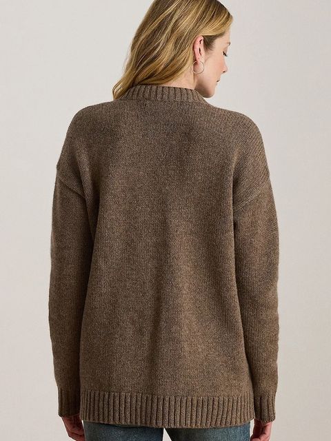 Lauren Ralph Lauren kardigan z dodatkiem wełny damski kolor brązowy 200979672