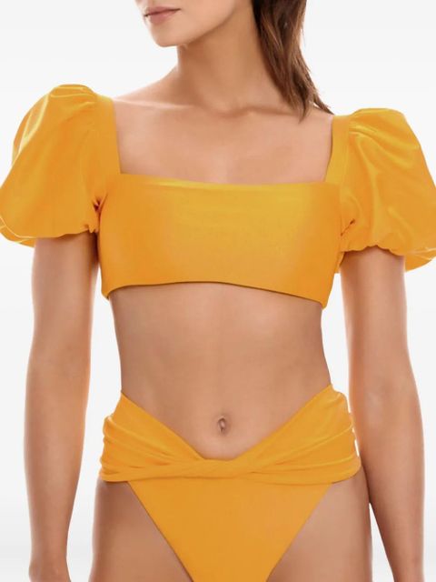 Agua By Agua Bendita Arabella Calista puffed-sleeves bikini top - Yellow