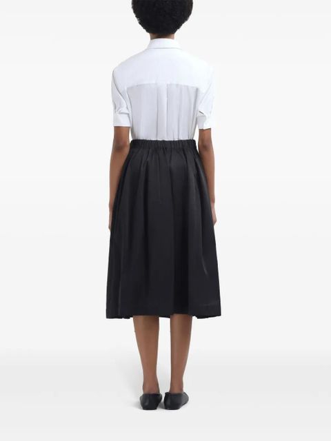Marni logo-embroidered midi skirt - Black