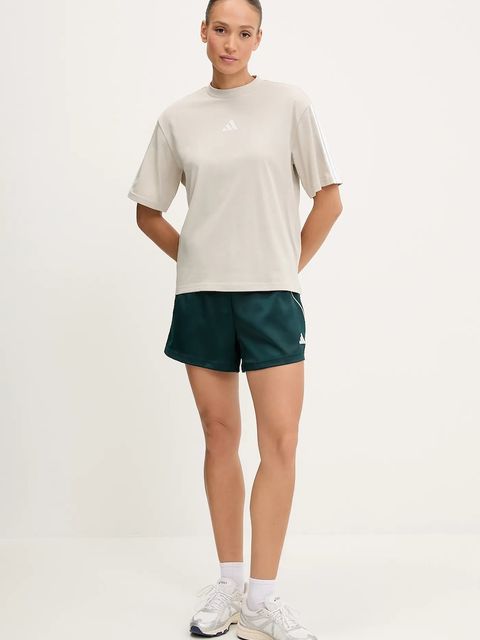 adidas szorty Stadium damskie kolor zielony z nadrukiem high waist JW0501 - zdjęcie produktu nr 2