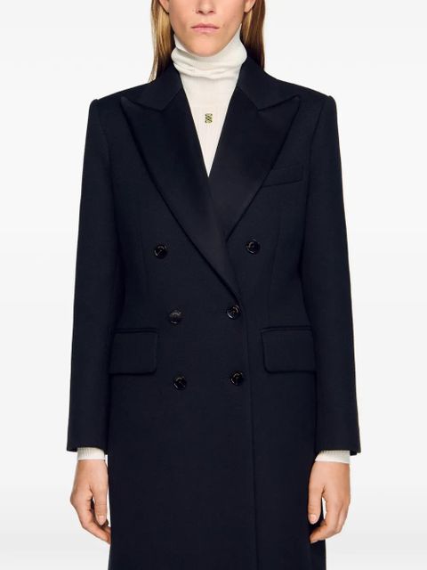 SANDRO double-breasted coat - Black