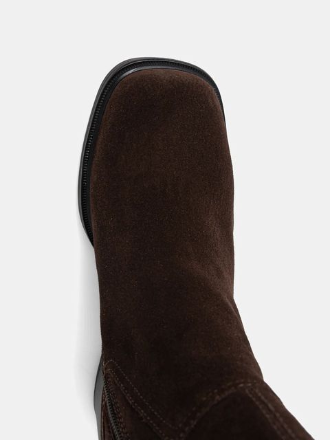 Vagabond Shoemakers kozaki zamszowe MERYL damskie kolor brązowy na słupku 6047-040-31