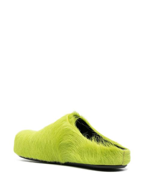 Marni Fussbet Sabot calf-hair slippers - Green