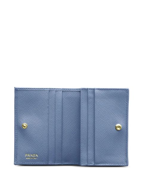 Prada triangle logo leather wallet - Blue