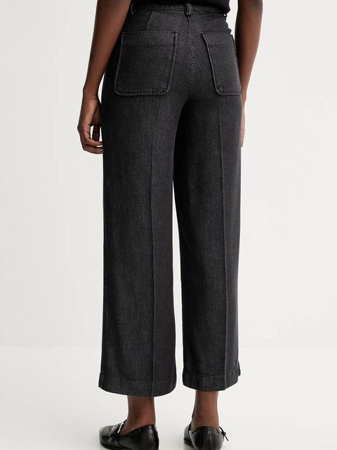 Sessun spodnie damskie kolor szary szerokie high waist 23107000