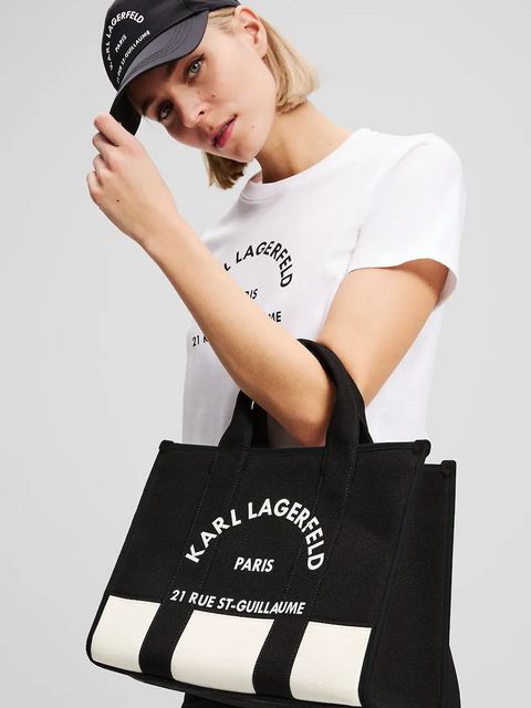 Karl Lagerfeld torebka bawełniana K/RSG kolor czarny A3W50025 - zdjęcie produktu nr 2