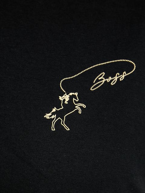 BOSS Orange t-shirt bawełniany damski kolor czarny 50545288