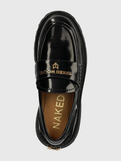 Naked Wolfe mokasyny skórzane Flawed damskie kolor czarny na platformie
