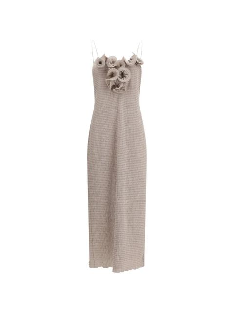 Magda Butrym floral-appliqué slip dress - Neutrals - zdjęcie produktu nr 1