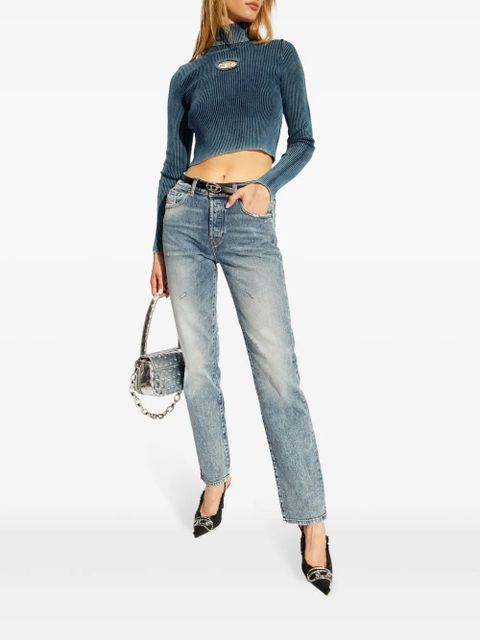 Diesel M-Anchor-A-Tn ribbed cotton top - Blue - zdjęcie produktu nr 2