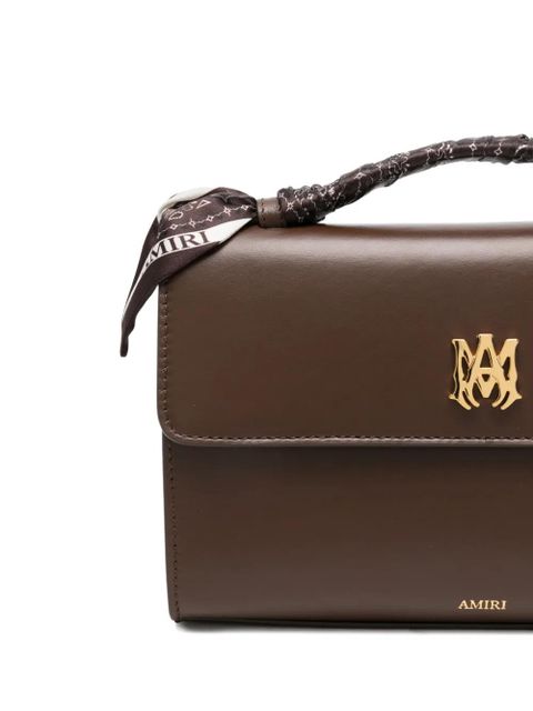 AMIRI logo-plaque braided-handle tote bag - Brown