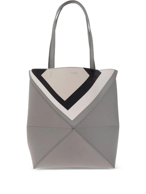 LOEWE x Albers Puzzle Fold chevron panel tote bag - Grey - zdjęcie produktu nr 1