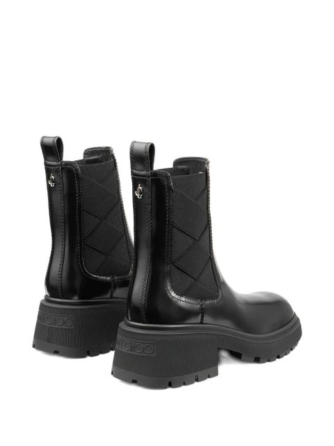 Jimmy Choo 50mm Louri Combat leather boots - Black