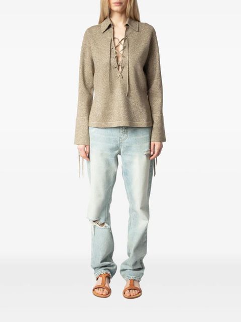 Zadig&Voltaire Listy knitted top - Gold - zdjęcie produktu nr 2