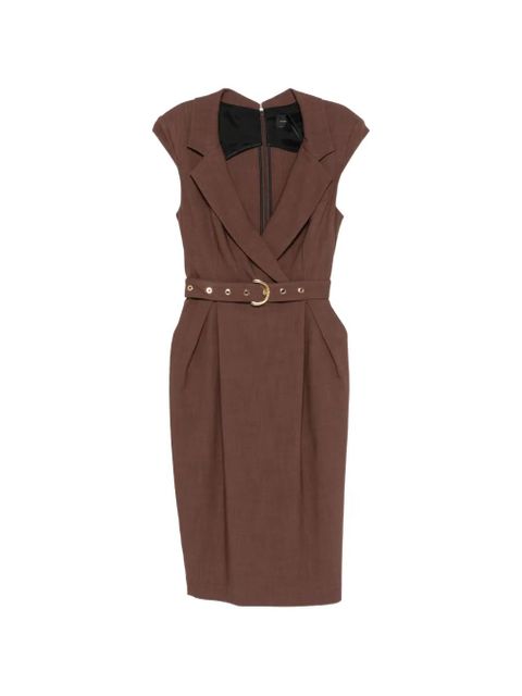 PINKO Amadine belted midi dress - Brown - zdjęcie produktu nr 1