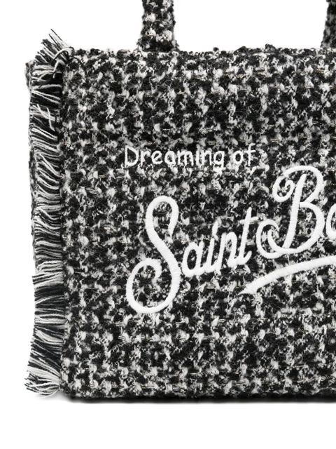 MC2 Saint Barth Colette tweed fringed-detail tote bag - Black - zdjęcie produktu nr 2
