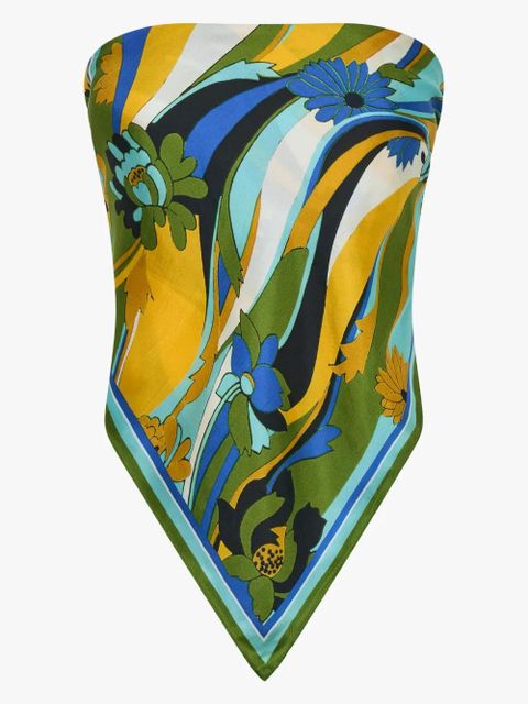 Christopher Esber floral-print silk scarf - Blue - zdjęcie produktu nr 1