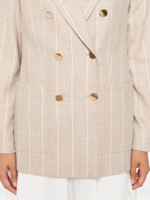 Max Mara striped double-breasted blazer - Neutrals