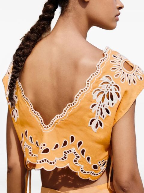 FARM Rio openwork top - Orange