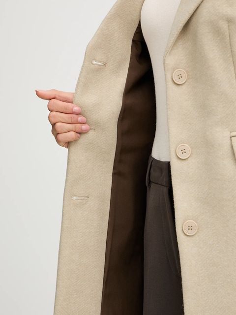 Silvian Heach płaszcz ALCEDO kolor beżowy GPA25012CP