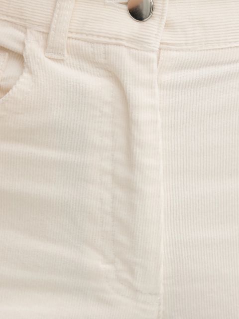 Sisley spodnie sztruksowe kolor beżowy proste high waist 46C2LE02W