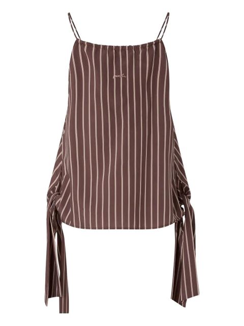 PINKO striped-pattern sleeveless blouse - Brown - zdjęcie produktu nr 2