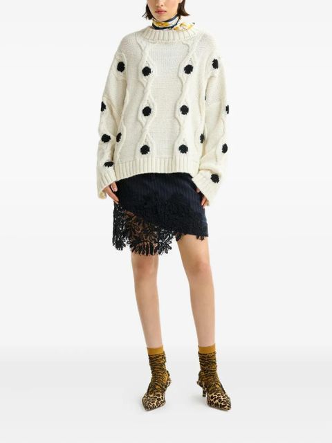 Essentiel Antwerp Ixel cable-knit sweater - White