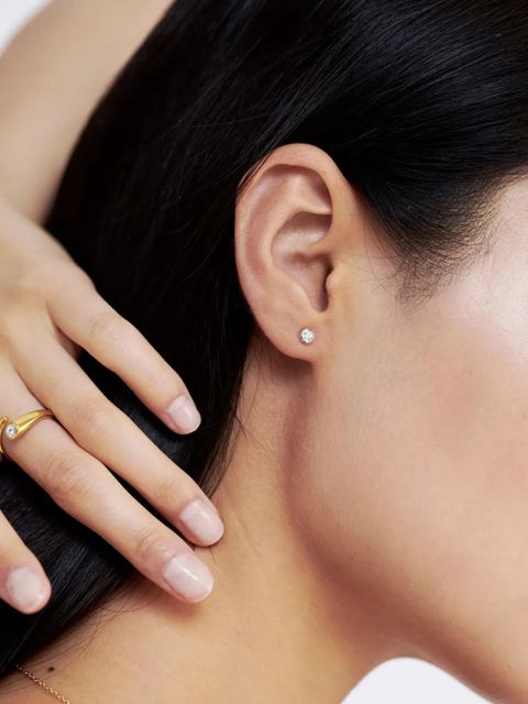 Monica Vinader diamond stud earrings - Silver