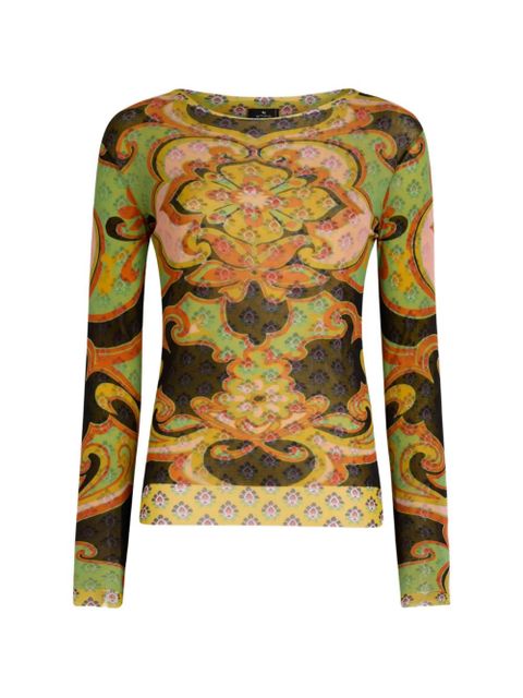 ETRO floral-print long-sleeve top - Green - zdjęcie produktu nr 1