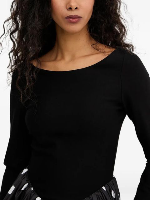 Sleeper Aurora polka dot-pattern flower-embellishment maxi dress - Black