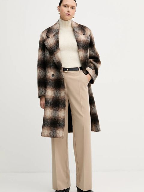 Joop! płaszcz z dodatkiem wełny kolor brązowy 30047890