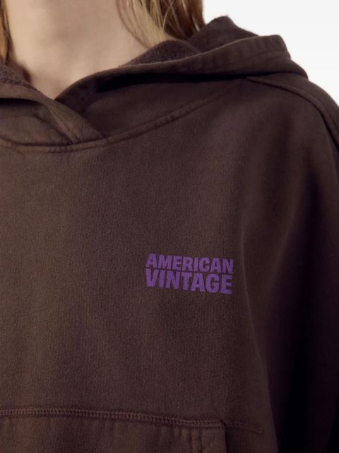 American Vintage logo-print cotton hoodie - Brown