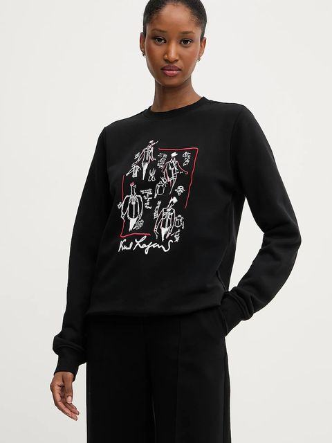 Karl Lagerfeld bluza bawełniana KARL SERIES damska kolor czarny wzorzysta A3W20065 - zdjęcie produktu nr 1