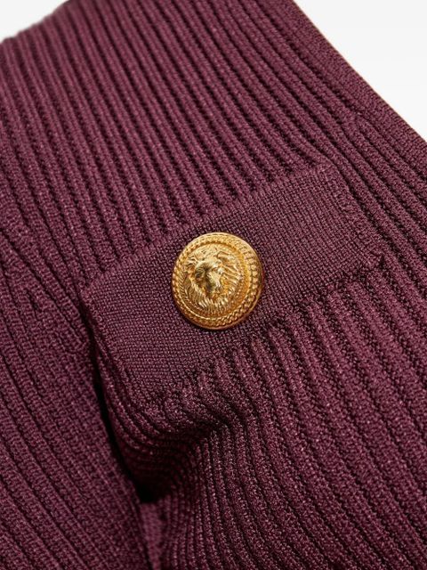 Balmain zip-up ribbed top - Purple