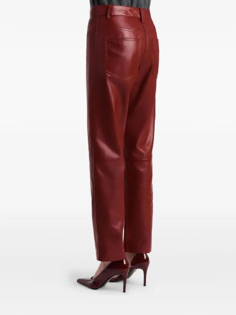 KHAITE Callum pocket lambskin trousers - Red