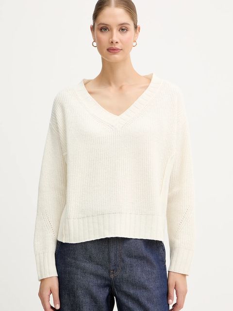 United Colors of Benetton sweter z dodatkiem wełny damski kolor beżowy 126WD402Z - zdjęcie produktu nr 1