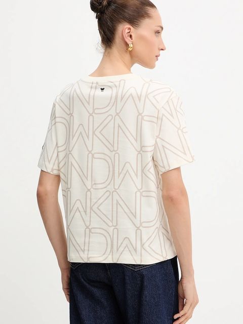 Weekend Max Mara t-shirt bawełniany damski kolor beżowy 2525976051600