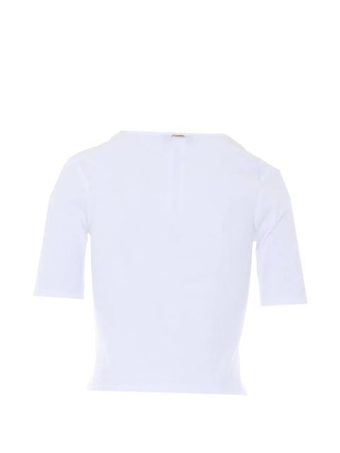 TWINSET lace-detail ribbed T-shirt - White - zdjęcie produktu nr 2