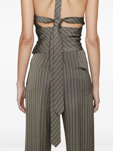 Christopher Esber Reyer Tailored Tie striped top - Grey