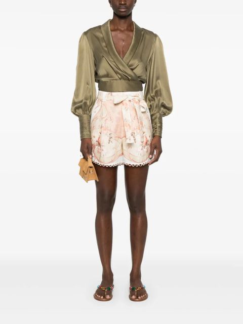 TWINSET printed linen shorts - Neutrals - zdjęcie produktu nr 2