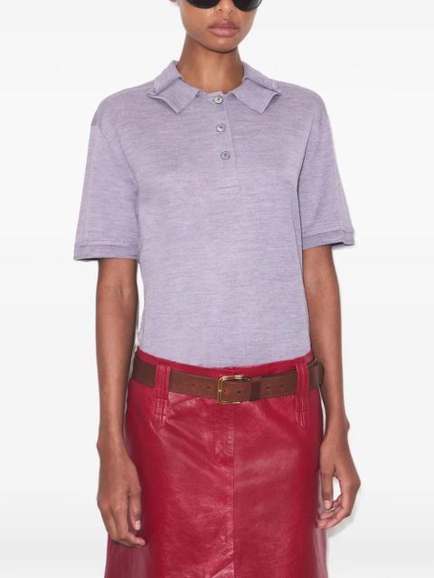Tory Burch oversized silk polo shirt - Purple
