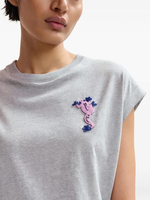 Essentiel Antwerp bead-embellished frog top - Grey