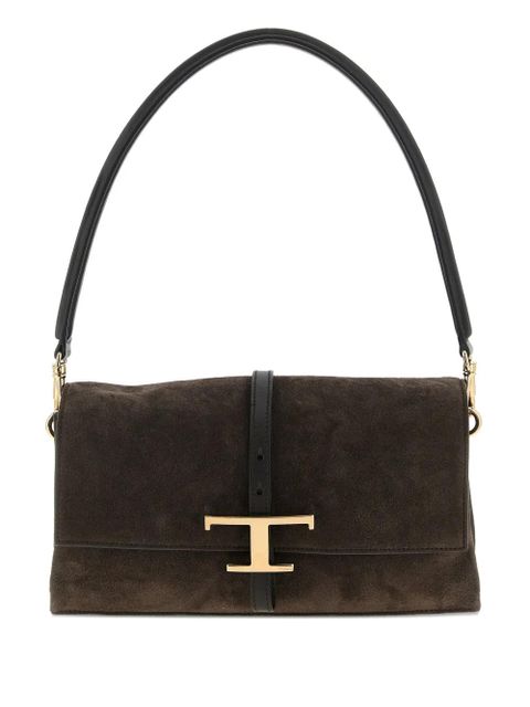 Tod's mini T Timeless suede shoulder bag - Brown - zdjęcie produktu nr 1