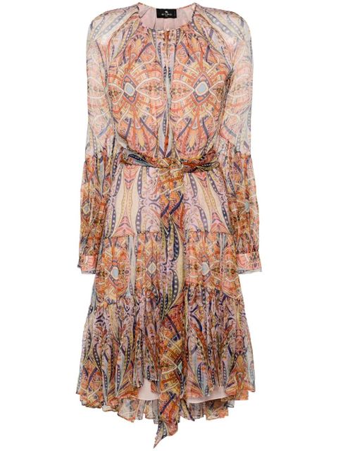 ETRO graphic-print silk midi dress - Neutrals - zdjęcie produktu nr 1