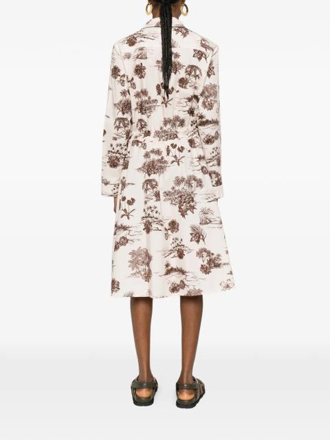 Moncler drawstring floral-print midi dress - Neutrals