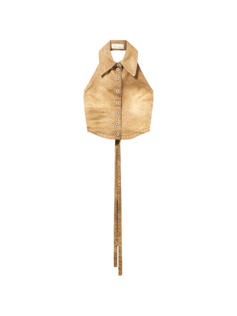 Blumarine button denim tank top - Neutrals - zdjęcie produktu nr 1